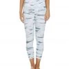 Balance Collection Printed High Waisted Yoga Capris Smoke Blue Hoizon Collage CLOTHING