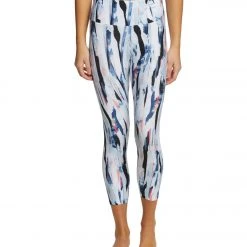 Balance Collection Printed High Waisted Yoga Capris Xenon Blue Horizon Collage CLOTHING
