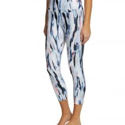 Balance Collection Printed High Waisted Yoga Capris Xenon Blue Horizon Collage CLOTHING