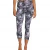 CLOTHING Balance Collection Printed High Waisted Yoga Capris Black Concord Grape
