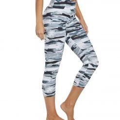 Balance Collection Printed High Waisted Yoga Capris Black Horizon Collage CLOTHING