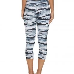 Balance Collection Printed High Waisted Yoga Capris Black Horizon Collage CLOTHING