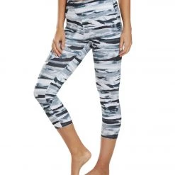 Balance Collection Printed High Waisted Yoga Capris Black Horizon Collage CLOTHING