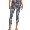 Balance Collection Printed High Waisted Yoga Capris Black White Invert