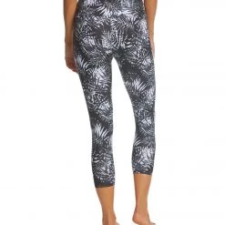 Balance Collection Printed High Waisted Yoga Capris Black White Invert