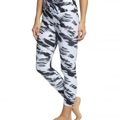 Balance Collection Printed High Waisted Yoga Capris Black Brush Strokes CLOTHING