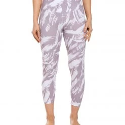 Balance Collection Printed High Waisted Yoga Capris Quail Invert Brush Strokes CLOTHING