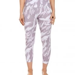 Balance Collection Printed High Waisted Yoga Capris Quail Invert Brush Strokes CLOTHING