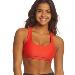 Onzie Mudra Yoga Sports Bra Hot Coral Yoga Sports Bras