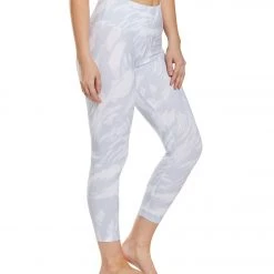 Balance Collection Printed High Waisted Yoga Capris Microchip Invert Brush Strokes
