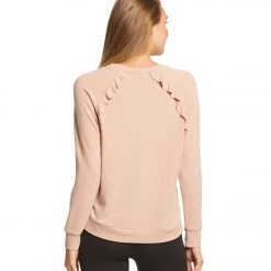 Betsey Johnson Performance Ruffled Raglan Pullover Blush CLOTHING