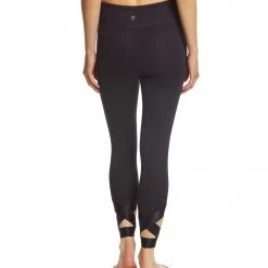Betsey Johnson Performance Banded Cutout Ankle Yoga Leggings Wavy Navy 10 Betsey Johnson Performance Banded Cutout Ankle Yoga Leggings Wavy Navy