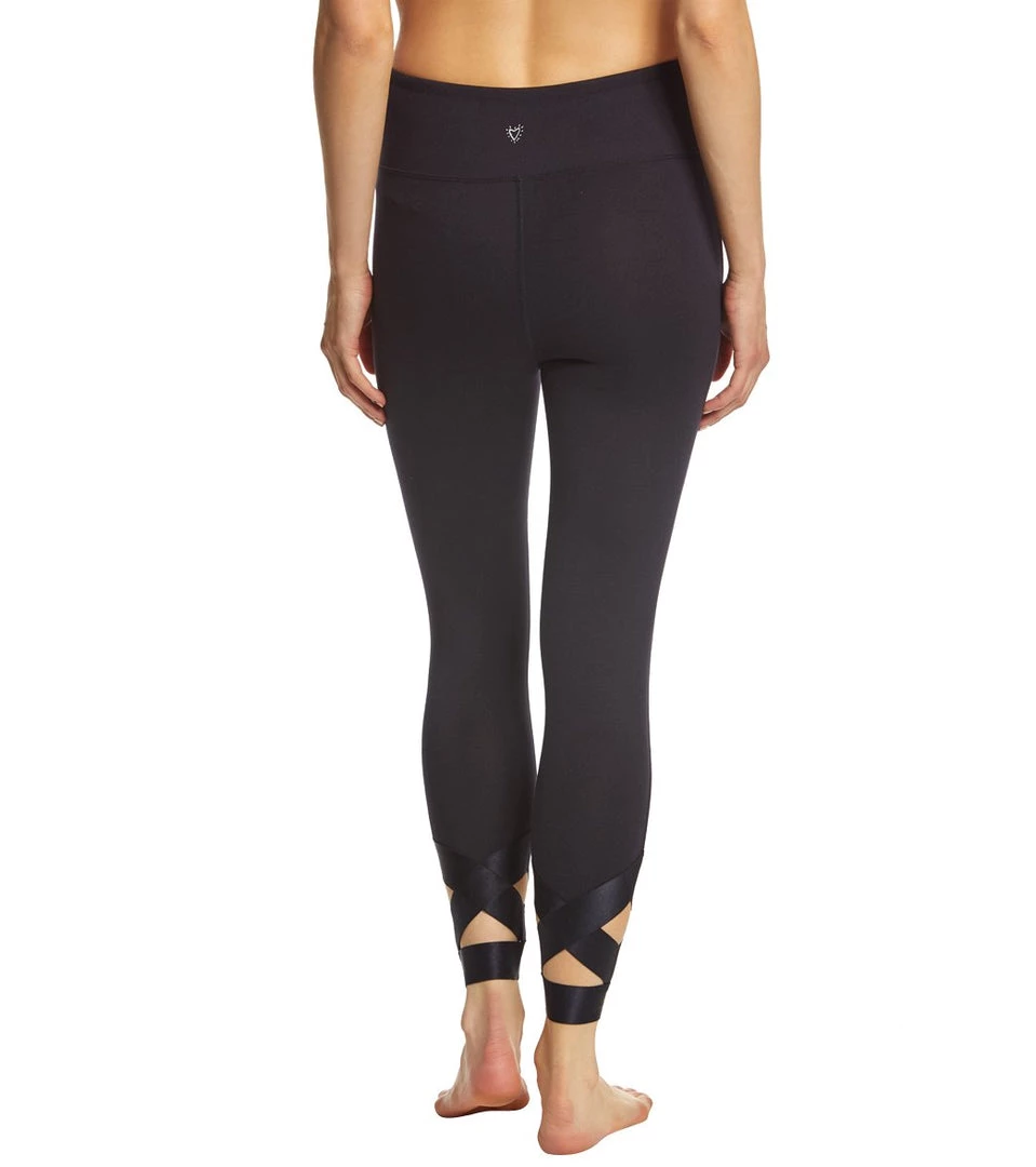 Betsey Johnson Performance Banded Cutout Ankle Yoga Leggings Wavy Navy 5 Betsey Johnson Performance Banded Cutout Ankle Yoga Leggings Wavy Navy