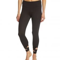 Betsey Johnson Performance Banded Cutout Ankle Yoga Leggings Black CLOTHING