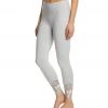 CLOTHING Betsey Johnson Performance Banded Cutout Ankle Yoga Leggings Light Heather Grey