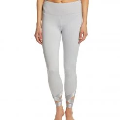 CLOTHING Betsey Johnson Performance Banded Cutout Ankle Yoga Leggings Light Heather Grey