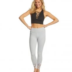 CLOTHING Betsey Johnson Performance Banded Cutout Ankle Yoga Leggings Light Heather Grey 11 CLOTHING Betsey Johnson Performance Banded Cutout Ankle Yoga Leggings Light Heather Grey