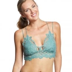 Free People Adella Bralette Blue Green CLOTHING