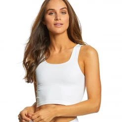 NUX Be Free Seamless Yoga Crop Top White CLOTHING