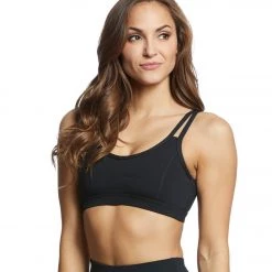 CLOTHING Everyday Yoga Radiant Solid Strappy Back Sports Bra Black