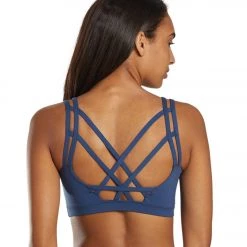 CLOTHING Everyday Yoga Radiant Solid Strappy Back Sports Bra True Navy