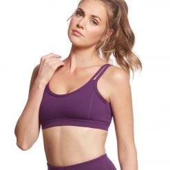 Everyday Yoga Radiant Solid Strappy Back Sports Bra Purple 10 Everyday Yoga Radiant Solid Strappy Back Sports Bra Purple