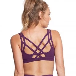 Everyday Yoga Radiant Solid Strappy Back Sports Bra Purple 13 Everyday Yoga Radiant Solid Strappy Back Sports Bra Purple