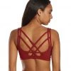 Everyday Yoga Radiant Solid Strappy Back Sports Bra Auburn Red CLOTHING