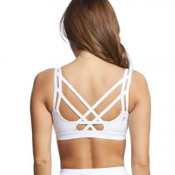 CLOTHING Everyday Yoga Radiant Solid Strappy Back Sports Bra White