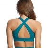 Everyday Yoga Warrior X High Neck Sports Bra Teal 2 Everyday Yoga Warrior X High Neck Sports Bra Teal