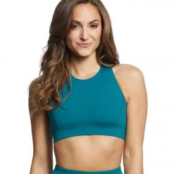 Everyday Yoga Warrior X High Neck Sports Bra Teal 9 Everyday Yoga Warrior X High Neck Sports Bra Teal