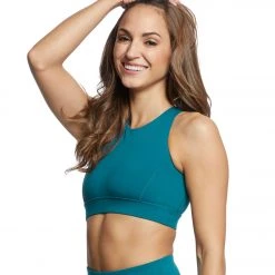 Everyday Yoga Warrior X High Neck Sports Bra Teal 10 Everyday Yoga Warrior X High Neck Sports Bra Teal