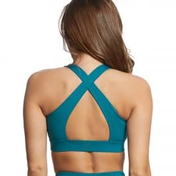 Everyday Yoga Warrior X High Neck Sports Bra Teal 13 Everyday Yoga Warrior X High Neck Sports Bra Teal
