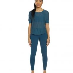 PrAna Momento 7/8 Yoga Leggings Petrol Blue 12 PrAna Momento 7/8 Yoga Leggings Petrol Blue