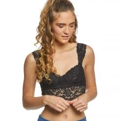 Free People Dream Away Lace Brami Black CLOTHING
