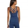 CLOTHING Everyday Yoga Radiant Solid Strappy Back Support Tank True Navy