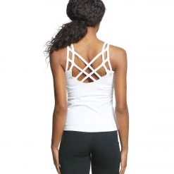 Everyday Yoga Radiant Solid Strappy Back Support Tank White CLOTHING