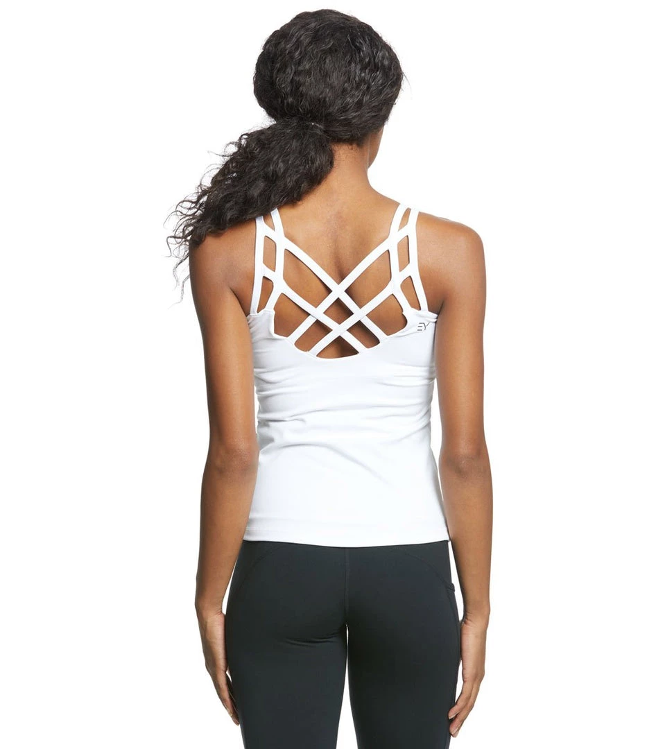Everyday Yoga Radiant Solid Strappy Back Support Tank White CLOTHING 3 Everyday Yoga Radiant Solid Strappy Back Support Tank White CLOTHING