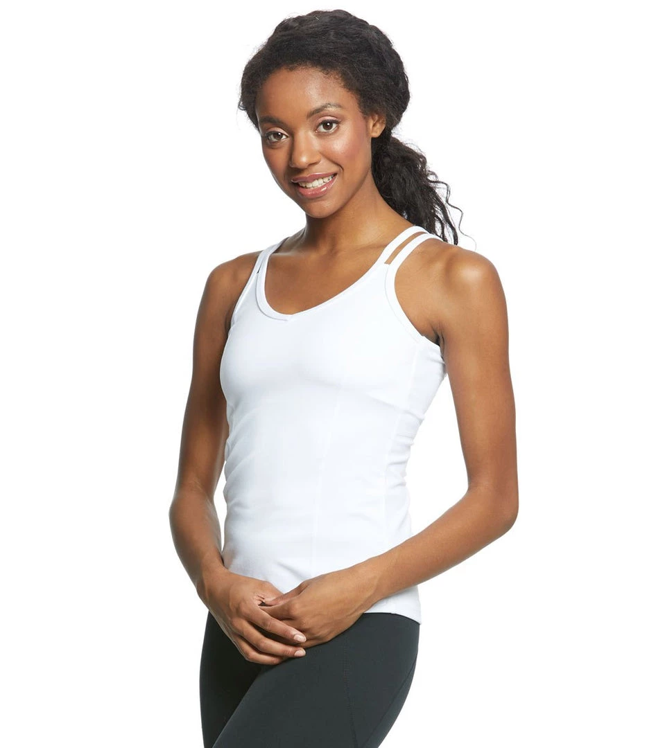 Everyday Yoga Radiant Solid Strappy Back Support Tank White CLOTHING 5 Everyday Yoga Radiant Solid Strappy Back Support Tank White CLOTHING