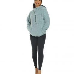 PrAna Permafrost Half Zip After Yoga Jacket Agave CLOTHING