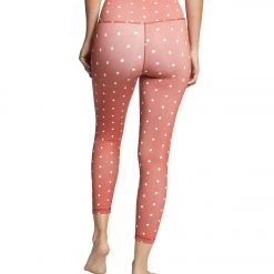 DYI Printed Signature 7/8 Yoga Leggings Brick/White Diamonds