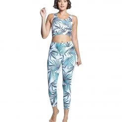 DYI Printed Signature 7/8 Yoga Leggings Paired Palm