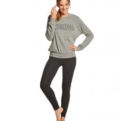 CLOTHING Spiritual Gangster SG Varsity Old School Pullover Heather Grey