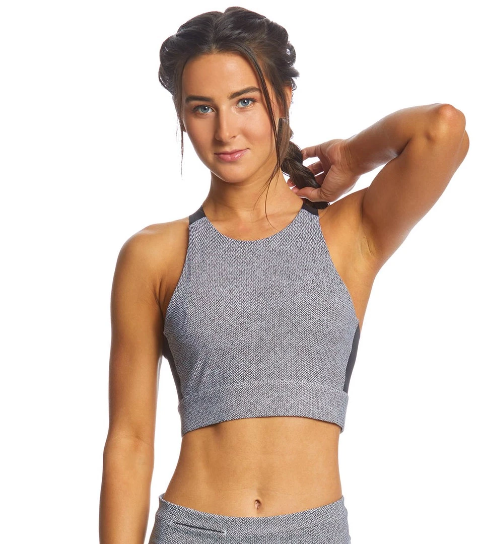 CLOTHING Varley Sherman Yoga Sports Bra Black/White Harringbone 3 CLOTHING Varley Sherman Yoga Sports Bra Black/White Harringbone