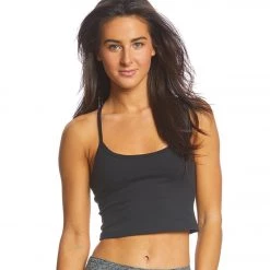 Beyond Yoga Slim Racerback Cropped Tank Jet Black CLOTHING 9 Beyond Yoga Slim Racerback Cropped Tank Jet Black CLOTHING