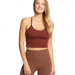Beyond Yoga Slim Racerback Cropped Tank Red Rock CLOTHING