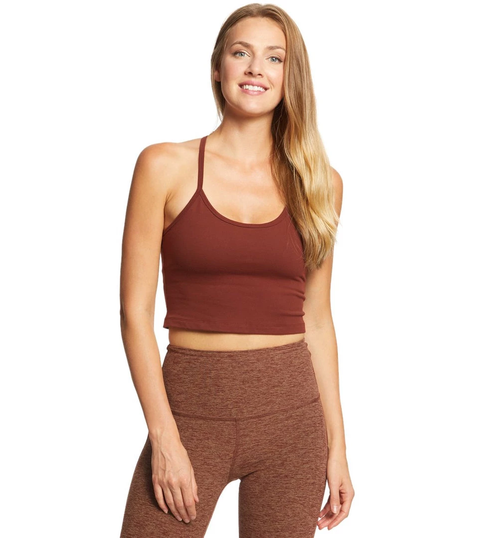 Beyond Yoga Slim Racerback Cropped Tank Red Rock CLOTHING 4 Beyond Yoga Slim Racerback Cropped Tank Red Rock CLOTHING