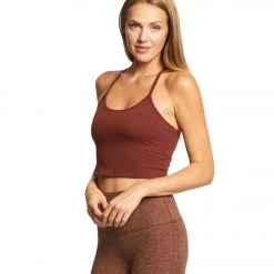 Beyond Yoga Slim Racerback Cropped Tank Red Rock CLOTHING 10 Beyond Yoga Slim Racerback Cropped Tank Red Rock CLOTHING