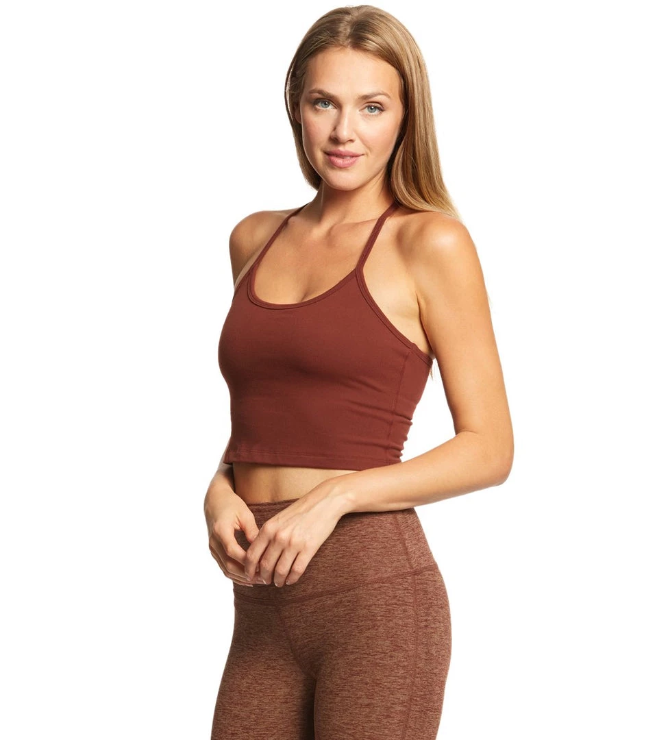 Beyond Yoga Slim Racerback Cropped Tank Red Rock CLOTHING 5 Beyond Yoga Slim Racerback Cropped Tank Red Rock CLOTHING