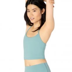 Beyond Yoga Slim Racerback Cropped Tank True Teal
